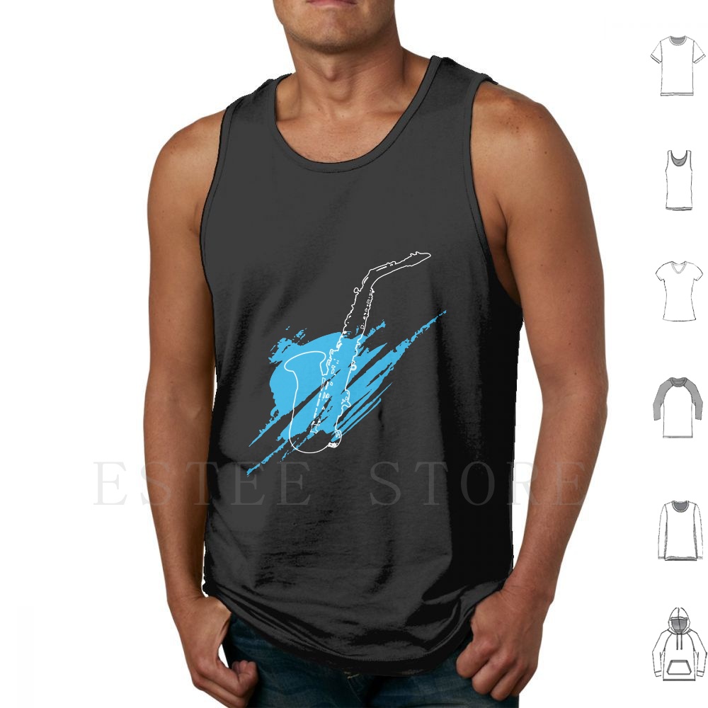 Song With Musical Instrument - Silueta del saxofón camisetas sin mangas